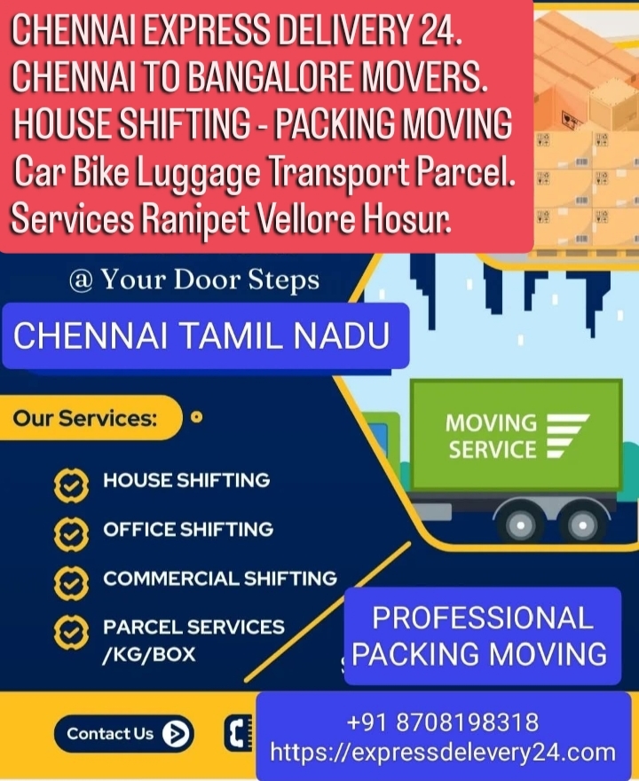 Packers and Movers Chennai to Bangalore - Bike Transportation Parcel Services 