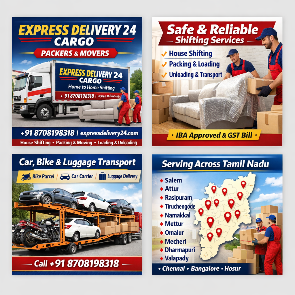 PACKERS AND MOVERS SALEM - PORTER for House Shifting 
