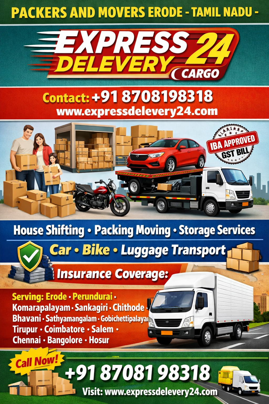PACKERS AND MOVERS IN ERODE, 8708198318
