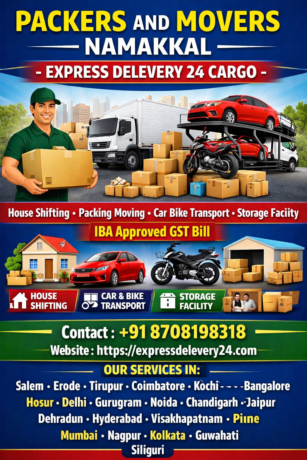PACKERS AND MOVERS IN NAMAKKAL, 8708198318