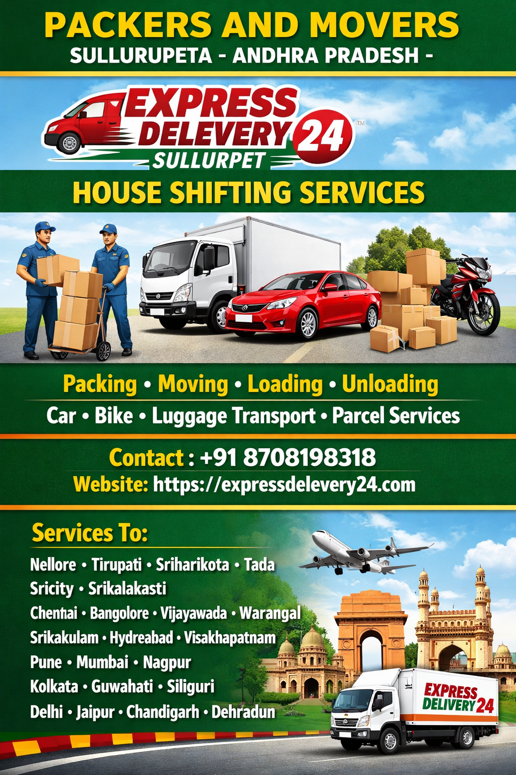 PACKERS AND MOVERS IN SRIHARIKOTA, 8708198318