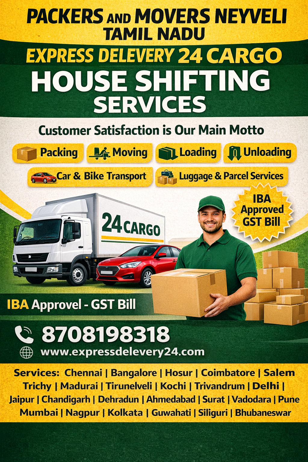 PACKERS AND MOVERS IN NEYVELI, 8708198318 