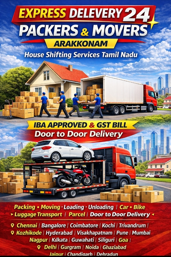 Packers and Movers Arakkonam, 8708198318 | House Shifting, Car Bike Transport