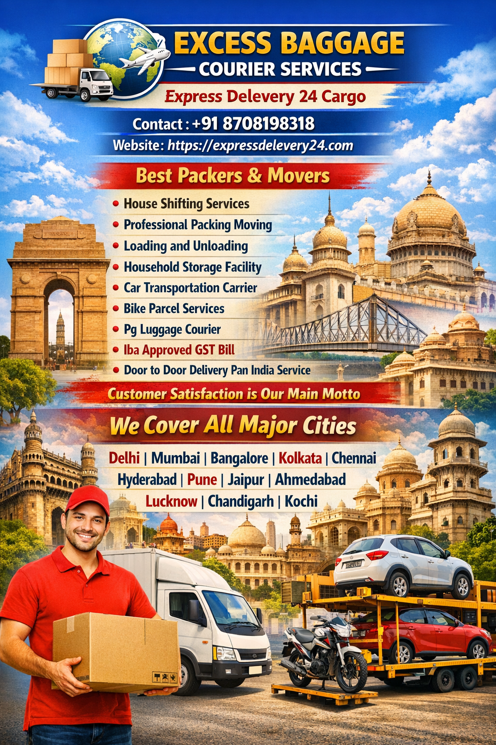 Excess Baggage or Luggage Parcel Service Coimbatore - Express Delevery 24 Price, Charges, Cost, Rate list