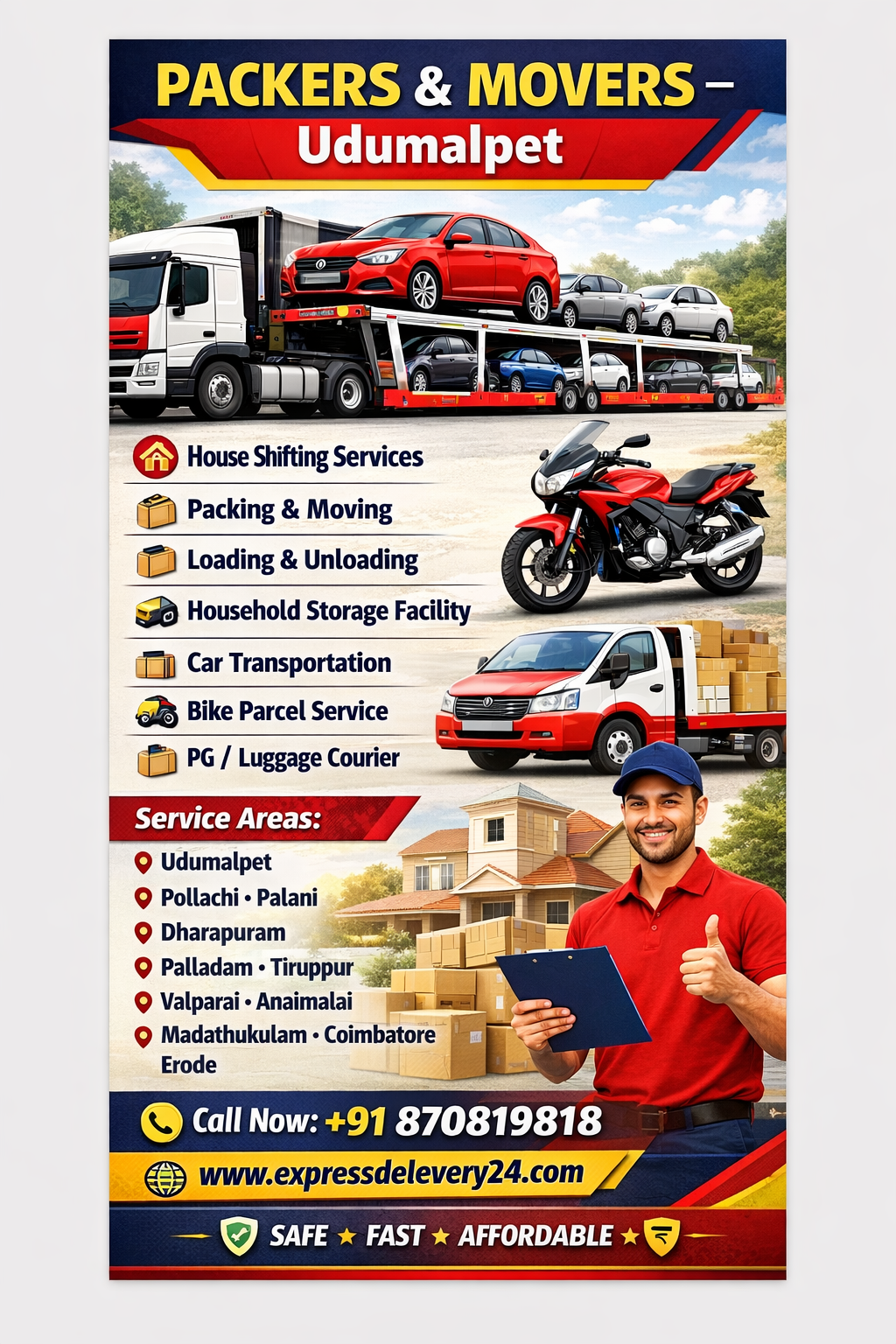 PACKERS AND MOVERS IN UDUMALPET, 8708198318 TAMIL NADU 