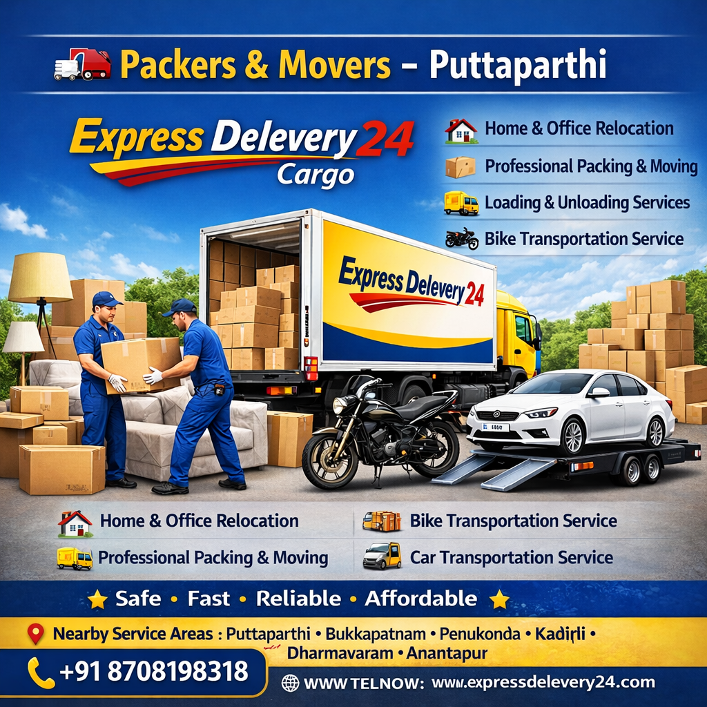 PACKERS AND MOVERS IN PUTTAPARTHI, 8708198318