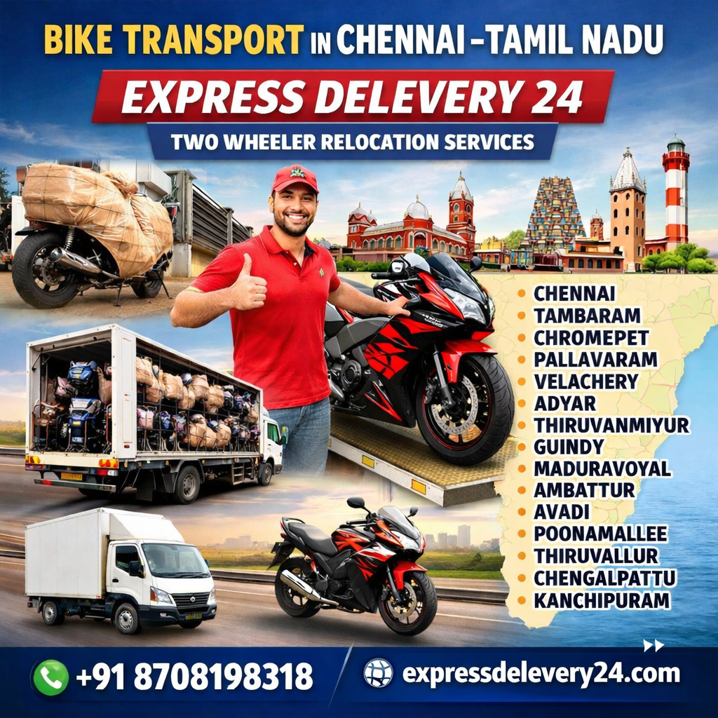 BIKE TRANSPORT IN CHENNAI, 8708198318 TAMIL NADU 