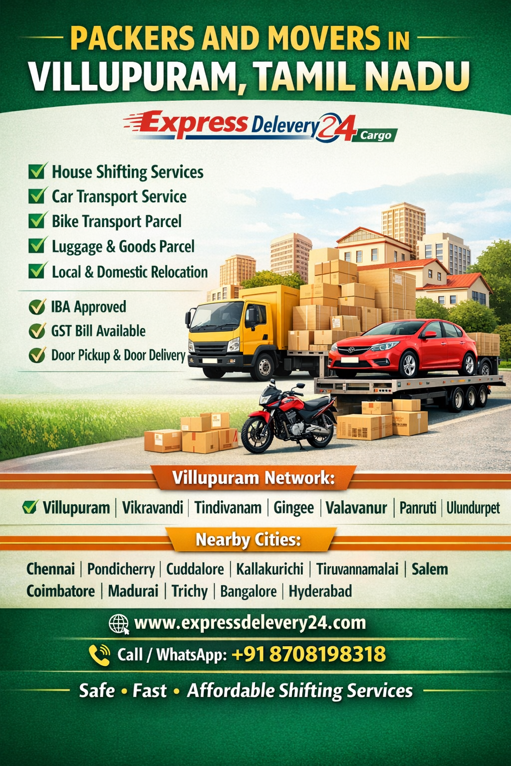 PACKERS AND MOVERS IN VILLUPURAM, 8708198318 - House Shifting Services Near me 