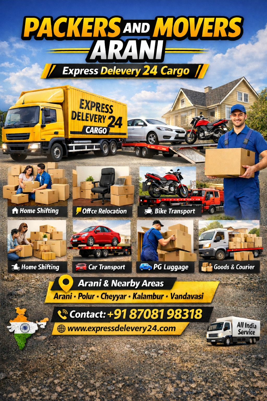 PACKERS AND MOVERS IN ARANI, 8708198318 TAMIL NADU