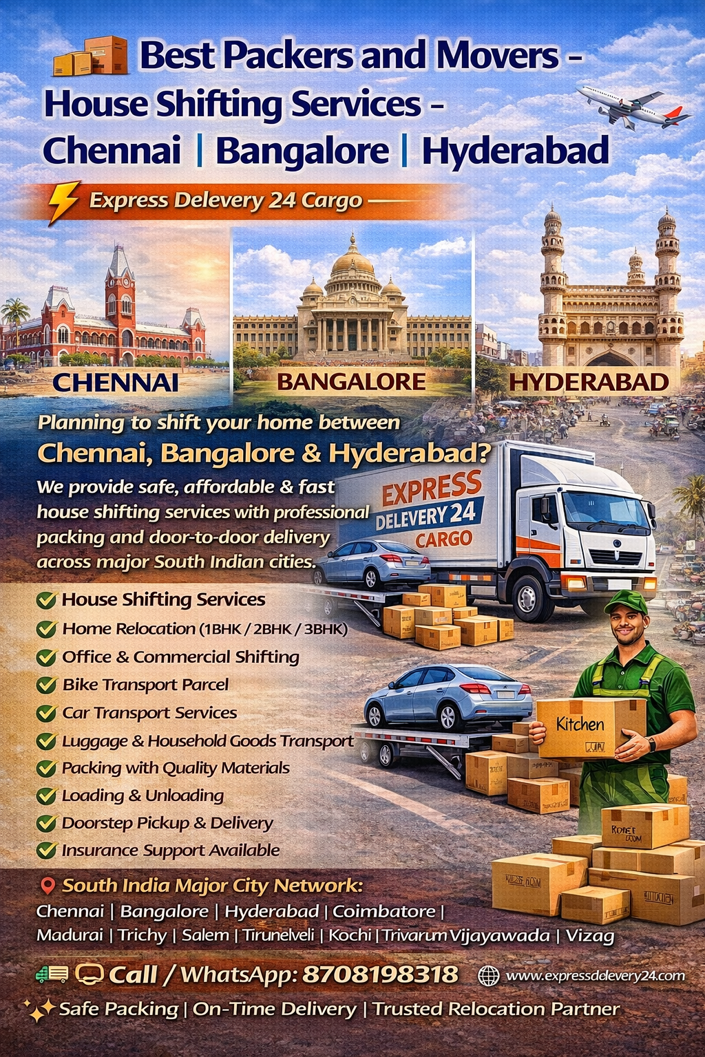 Packers and Movers in Bangalore | House Shifting Services Near Me – Express Delevery 24 Cargo