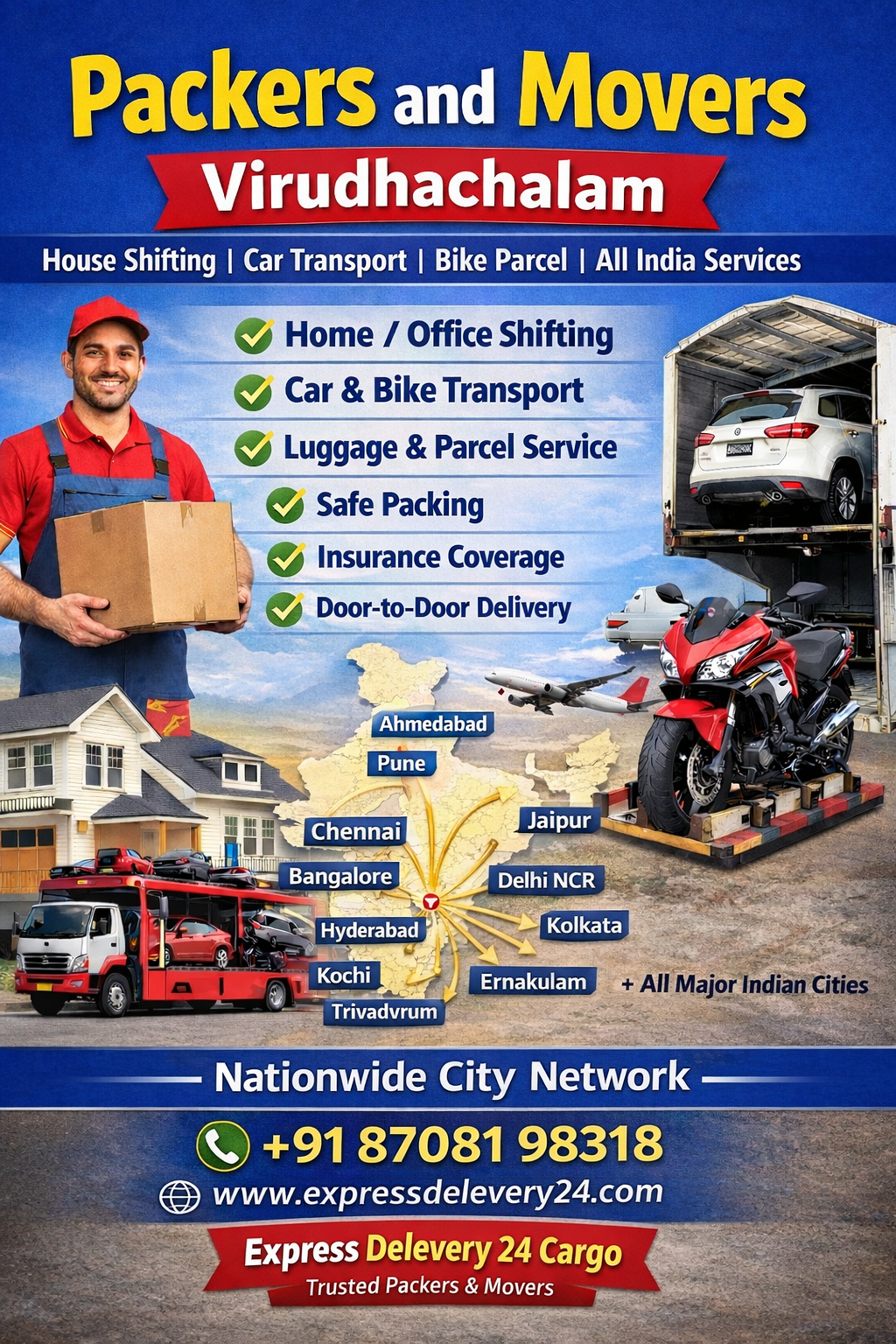 PACKERS AND MOVERS IN VIRUDHACHALAM, 8708198318