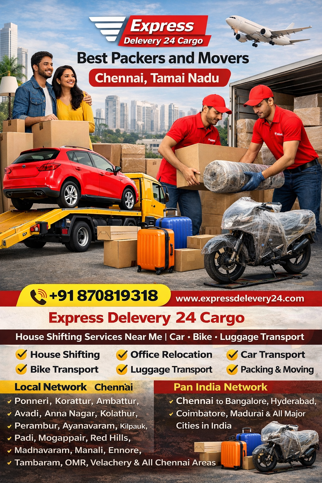 Packers and Movers in Ramapuram, 8708198318 | House Shifting, Car Bike & Luggage Transport