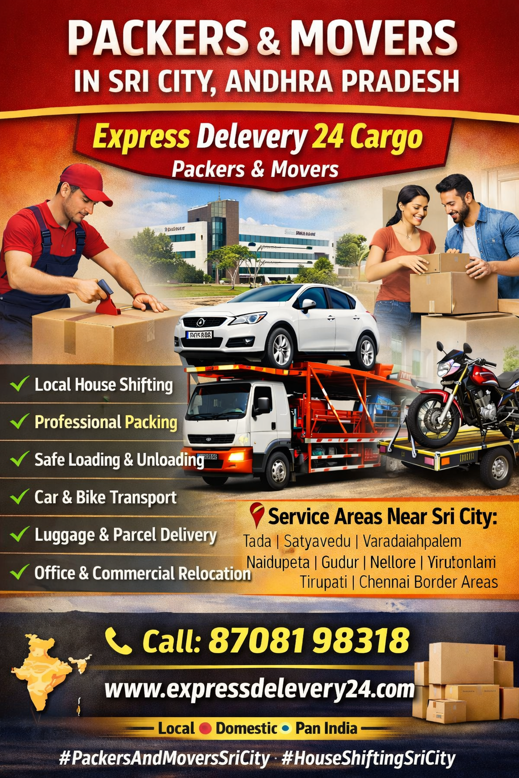 Packers and Movers Sri City, 8708198318 | House Shifting Services Near Me – Agarwal Safe Express 