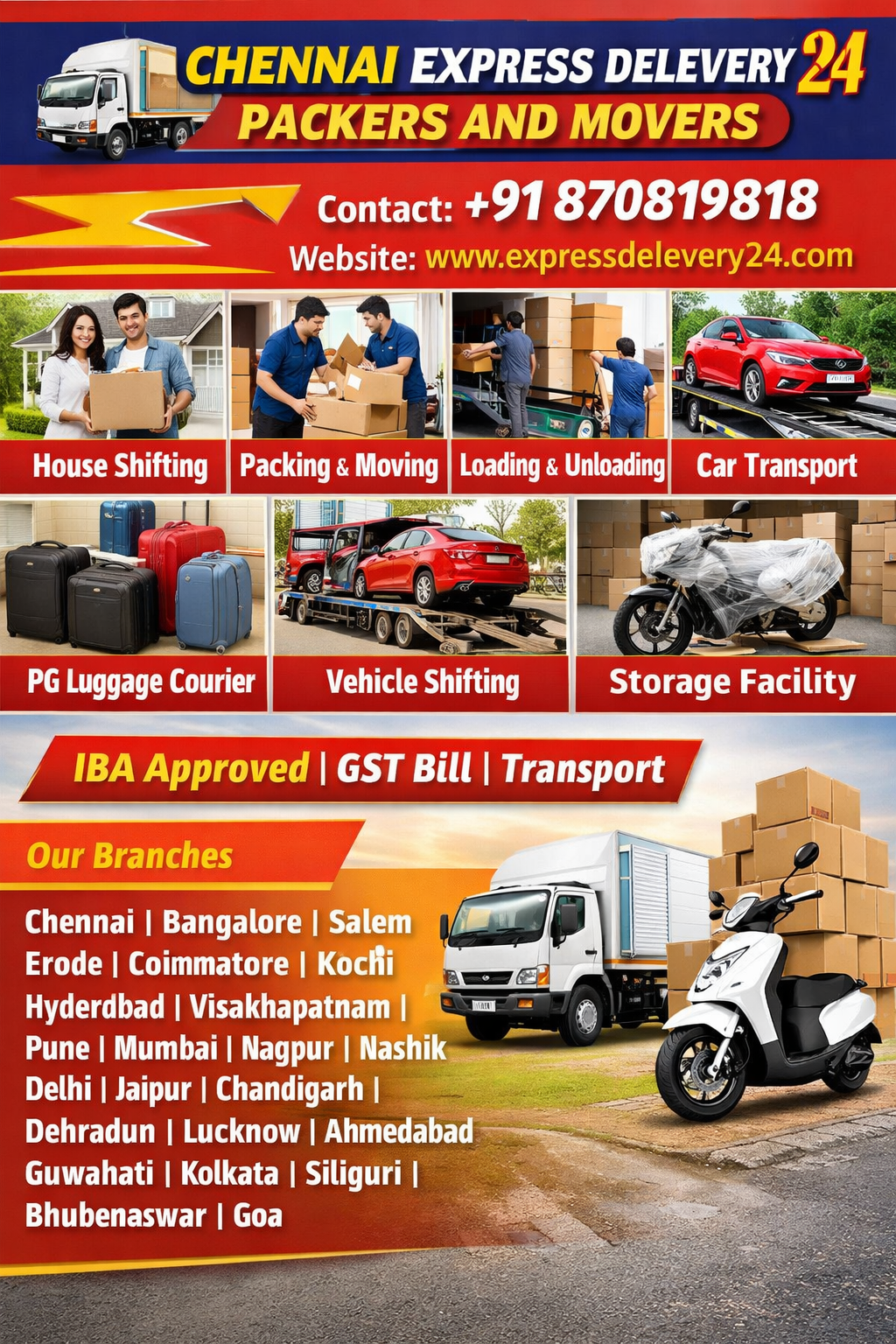 Packers and Movers in Yercaud, 8708198318 Tamil Nadu | House Shifting Services Near Me | Chennai Express Delevery 24 Cargo