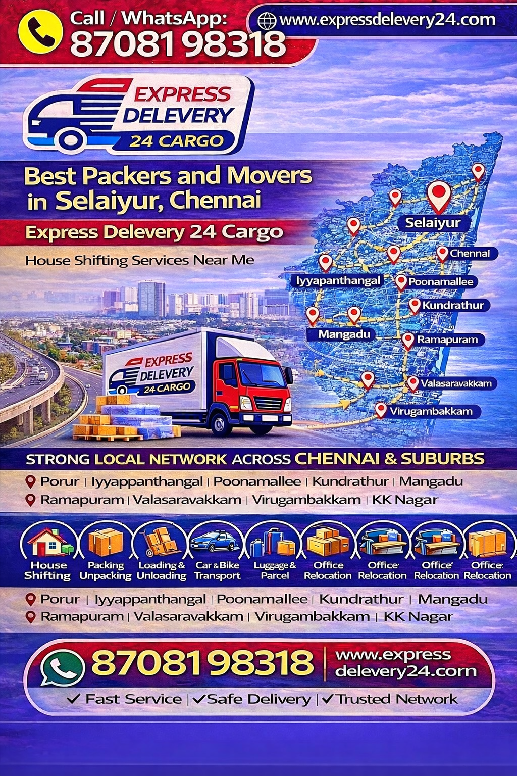Best Packers and Movers in Selaiyur, 8708198318 Chennai | House Shifting Services Near Me