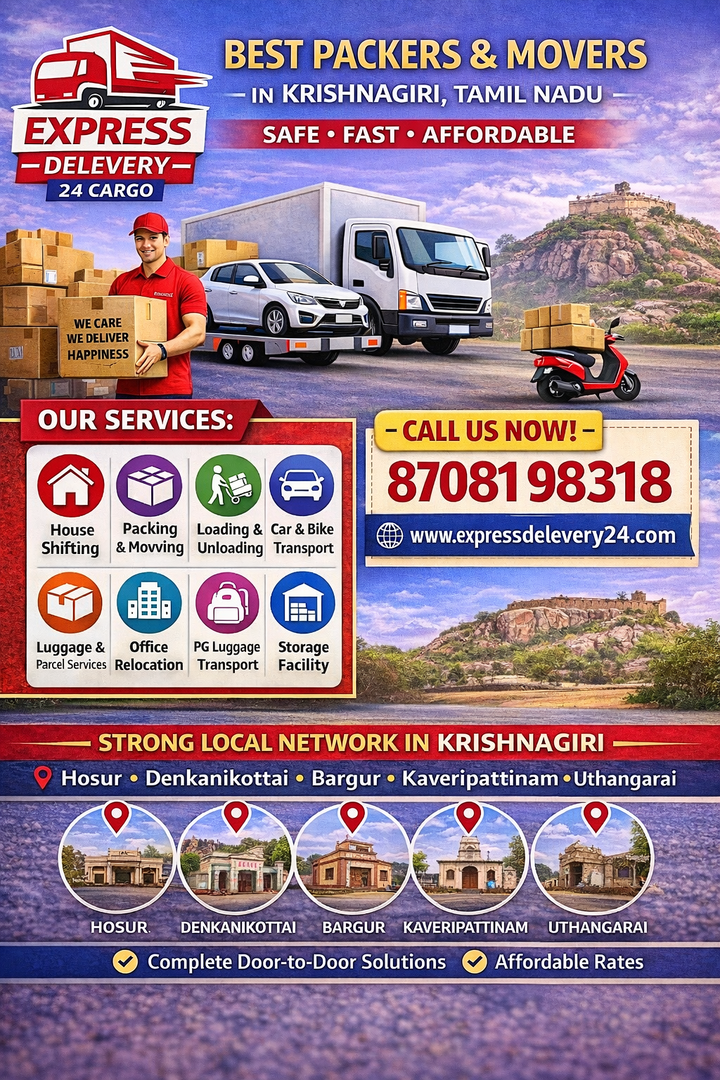 Best Packers and Movers in Krishnagiri, 8708198318 Tamil Nadu | House Shifting Services Near Me – Agarwal Safe Express