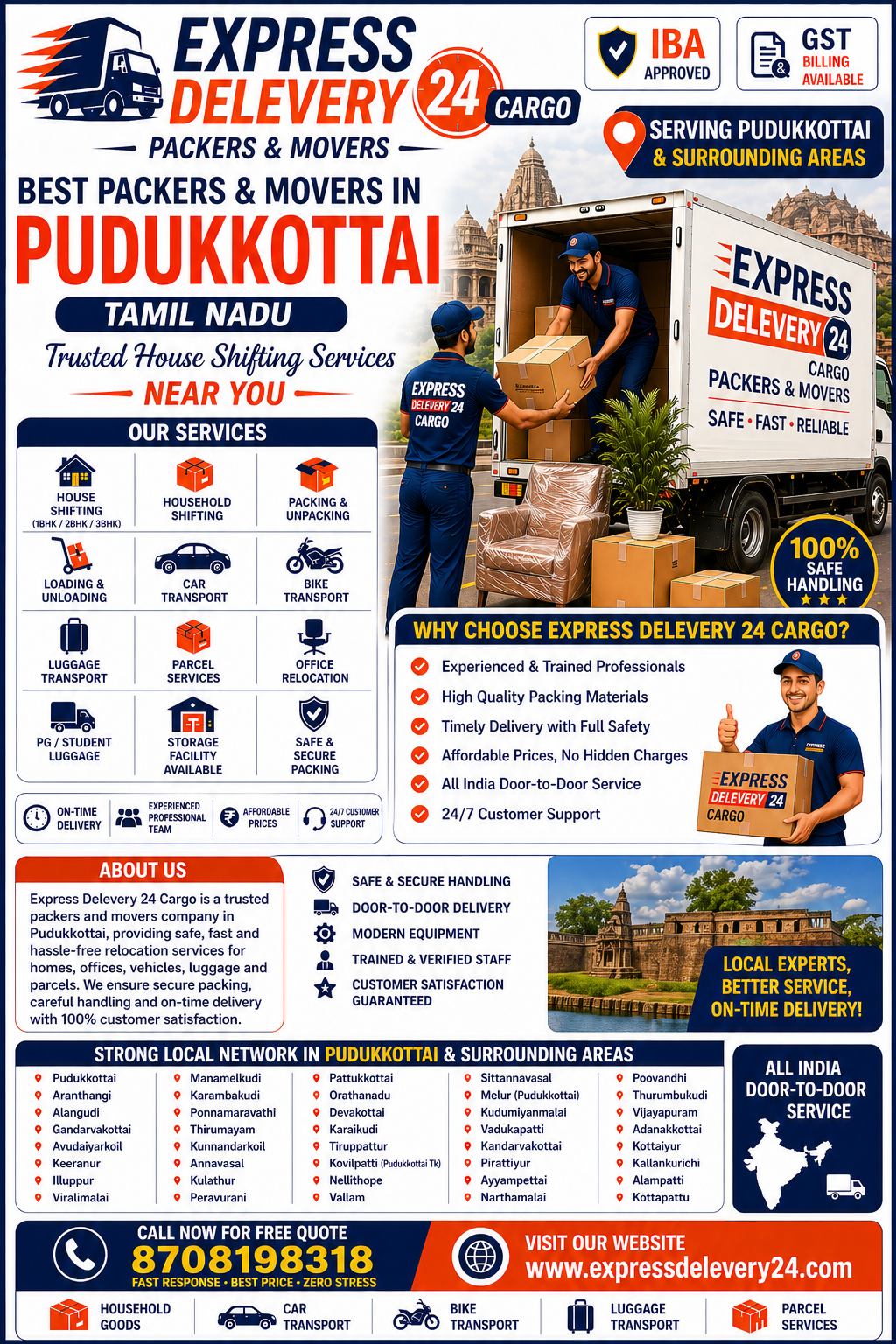 Packers and Movers Pudukkottai, 8708198318 Tamil Nadu | House Shifting Services Near Me - Agarwal Safe Express 