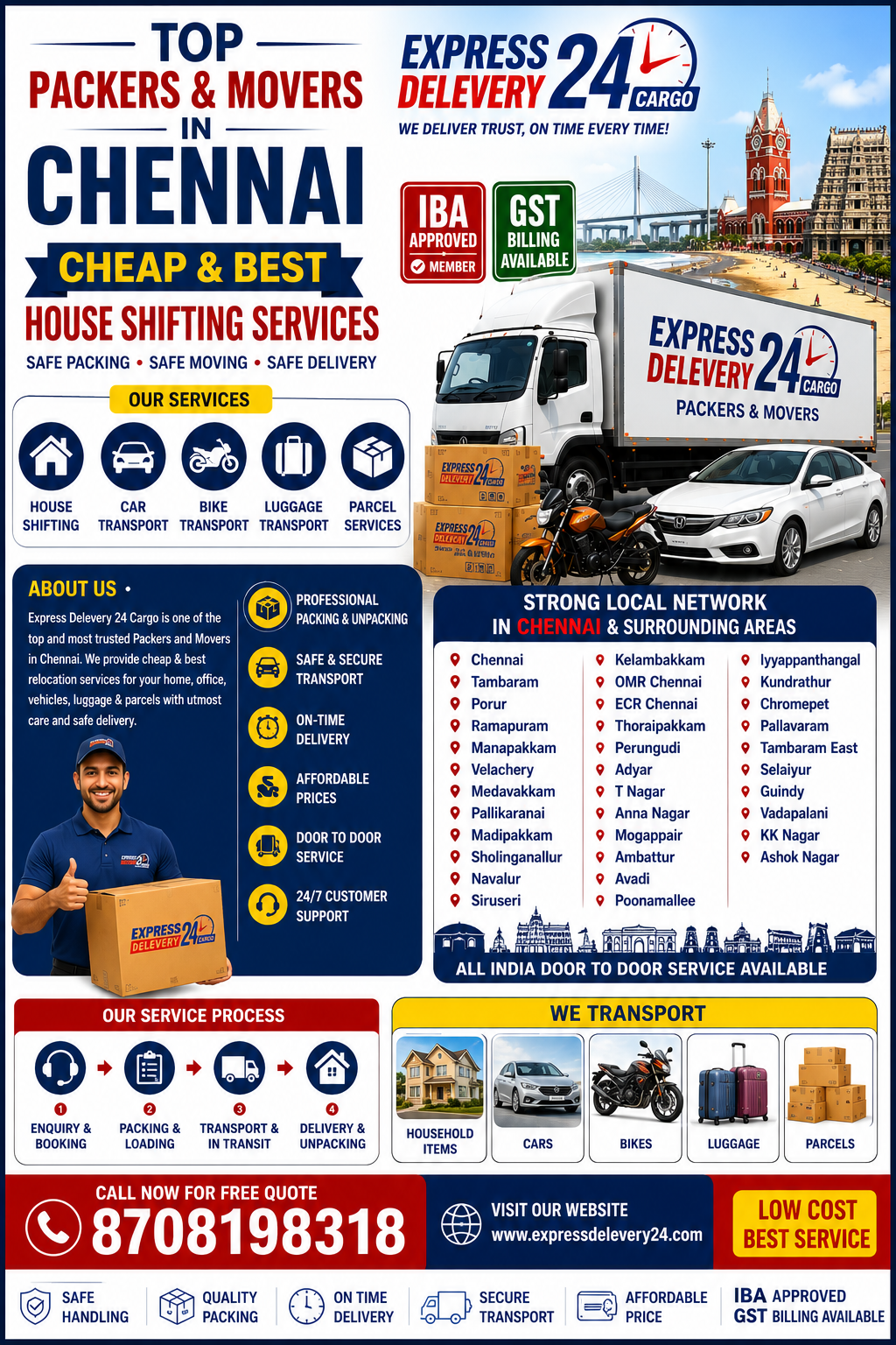 Best Packers and Movers in Nolambur, 8708198318 | House Shifting Services Near Me