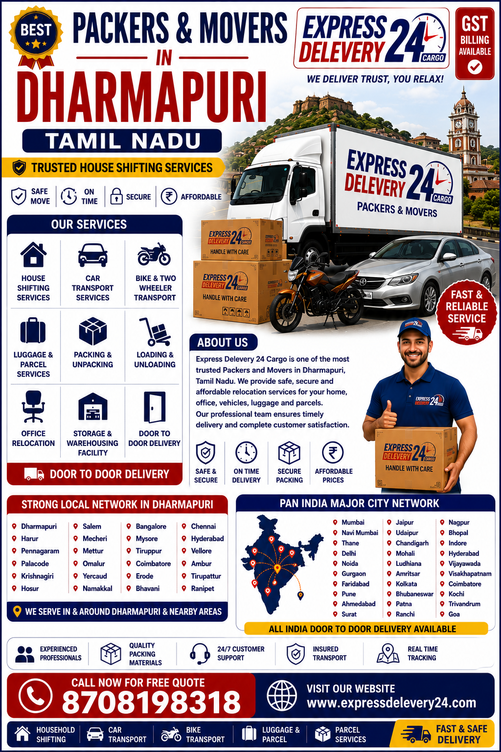 Best Packers and Movers in Dharmapuri, 8708198318 Tamil Nadu | Home Shifting Services Near Me – Agarwal Safe Express