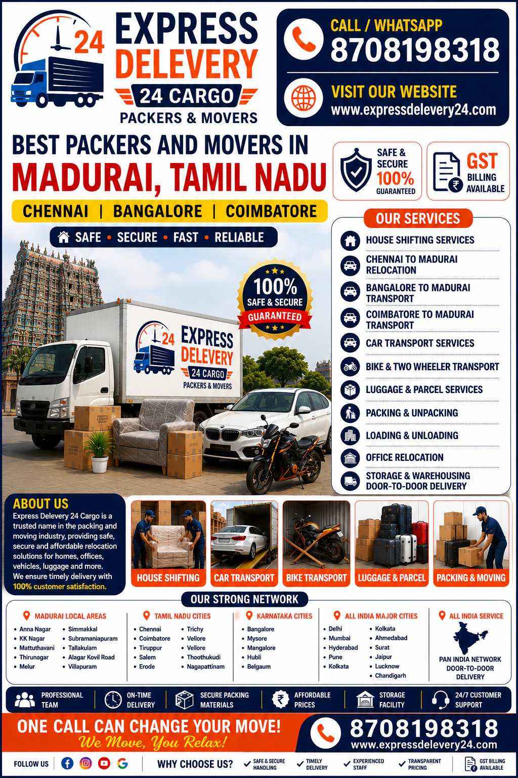 Best Packers and Movers in Madurai, 8708198318 Tamil Nadu | House Shifting Services Arumbanur – Agarwal Safe Express