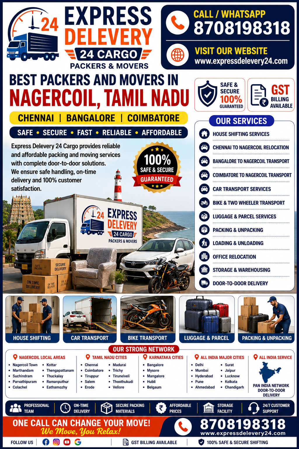 Packers and Movers Nagercoil, 9790956163 | House Shifting Services | Agarwal Safe Express 