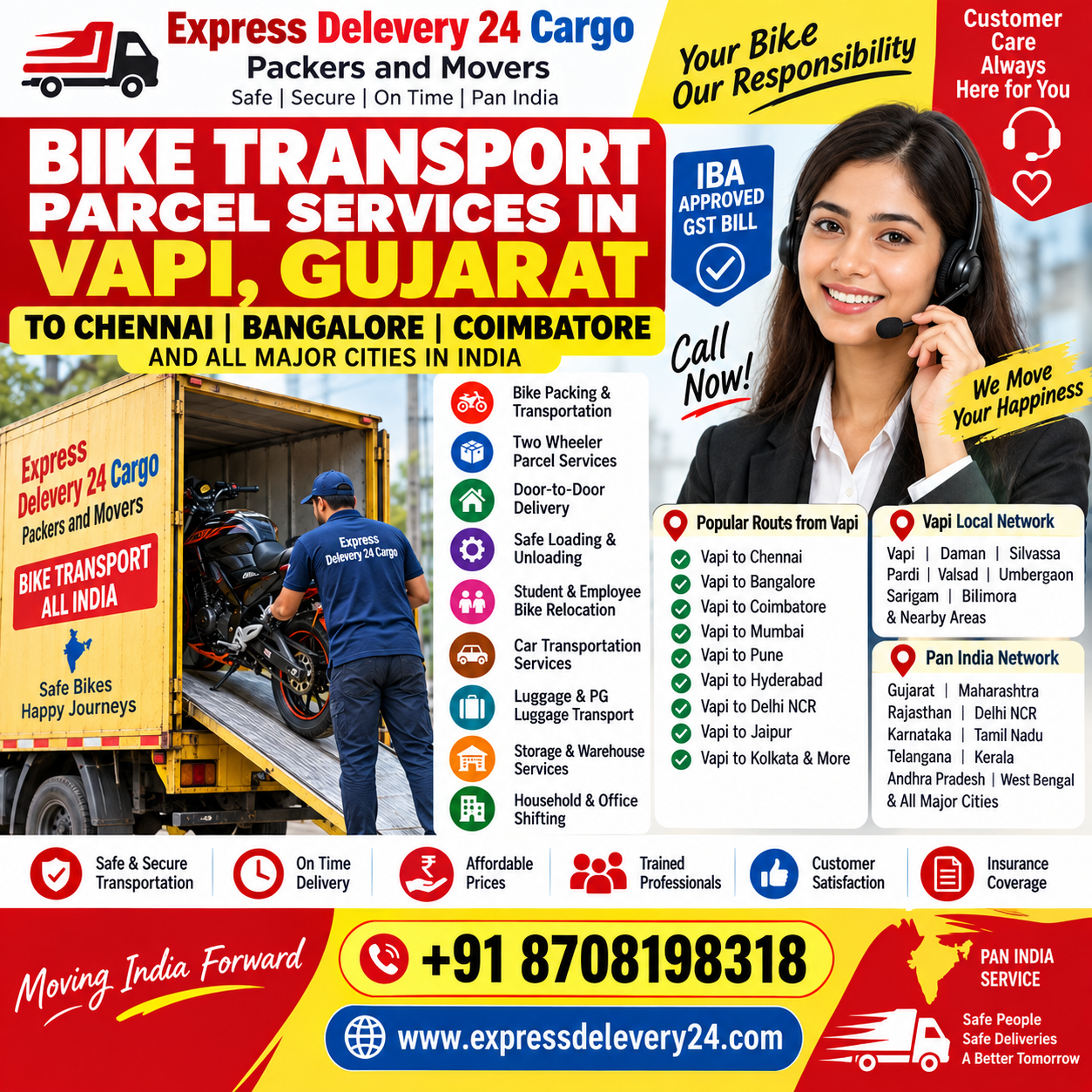 Packers and Movers Chennai to Vapi | House Shifting, Car Bike Luggage Transport - Agarwal Safe Express 