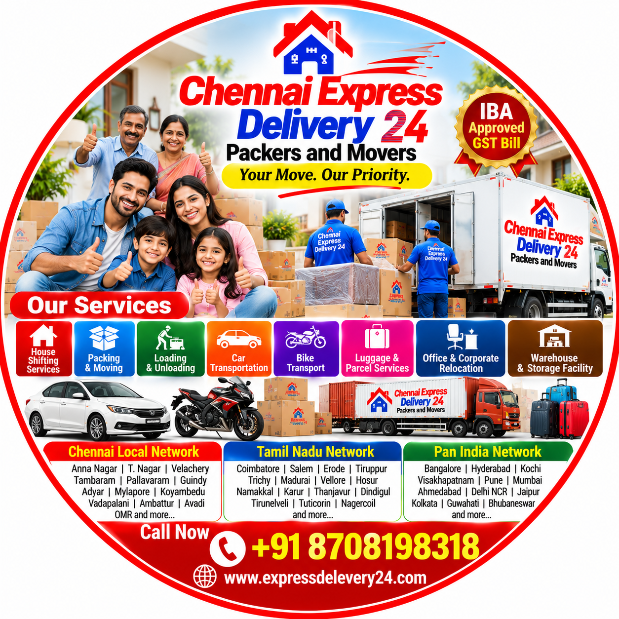 Express Delivery 24 Packers and Movers Chennai, 8708198318 | House Shifting Services Near me 