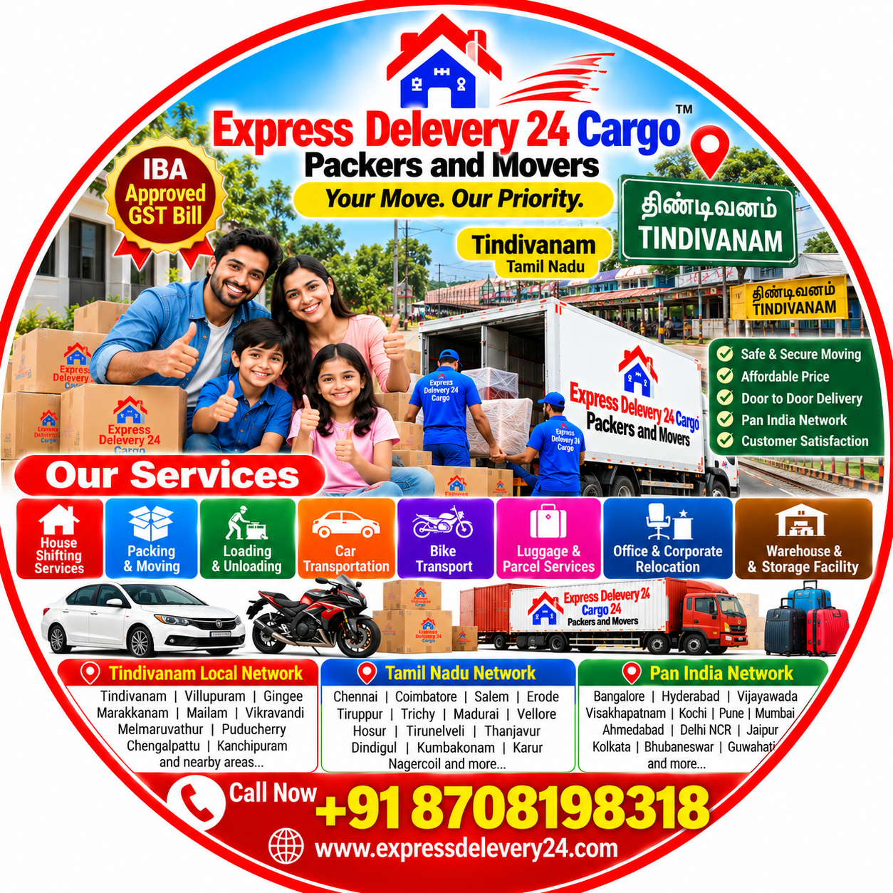Packers and Movers Tindivanam, 8708198318 | House Shifting Services Near me – Agarwal Safe Express