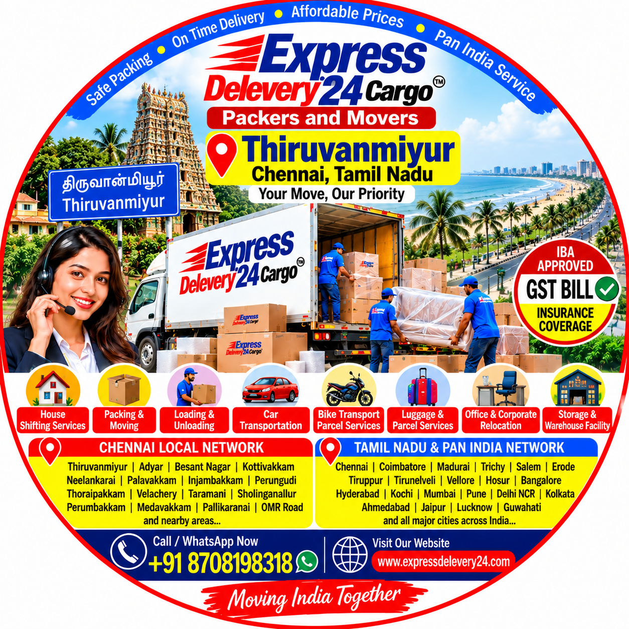 Best Packers and Movers in Thiruvanmiyur, 8708198318 | House Shifting Services Near Me